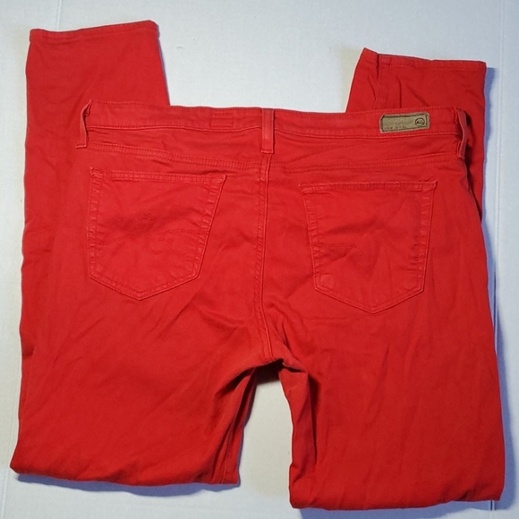 AG "The Stevie Ankle Slim Straight Leg" Red pants - Picture 3 of 10